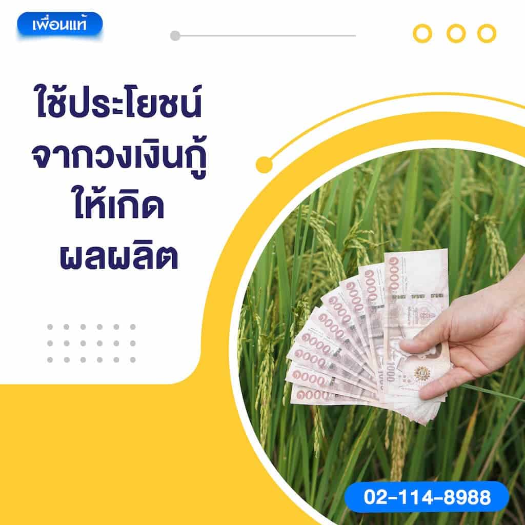 ใช้ประโยชน์จากวงเงินกู้ให้เกิดผลผลิต